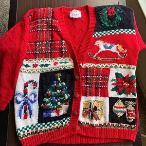 90s vintage ugly christmas sweater with beads